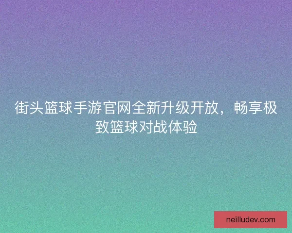 街头篮球手游官网全新升级开放,畅享极致篮球对战体验 街头篮球手游官网全新升级开放,畅享极致篮球对战体验